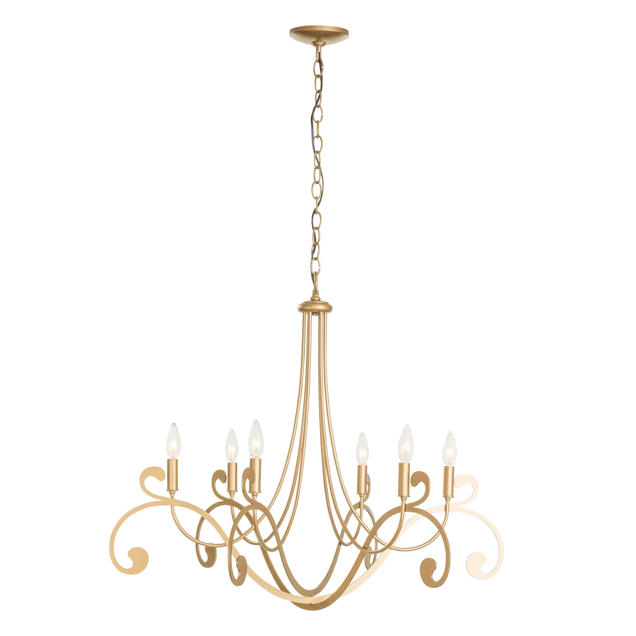 Bella 6 Arm Chandelier in gold finish from Synchronicity by Hubbardton Forge
