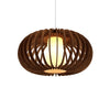 Wooden Oval Turned Slats 19" Pendant 1217