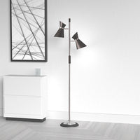 Mid Century Modern 2 Light Floor Lamp