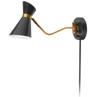Cameron 1 Light Black & Vintage Bronze Finish Wall Lamp
