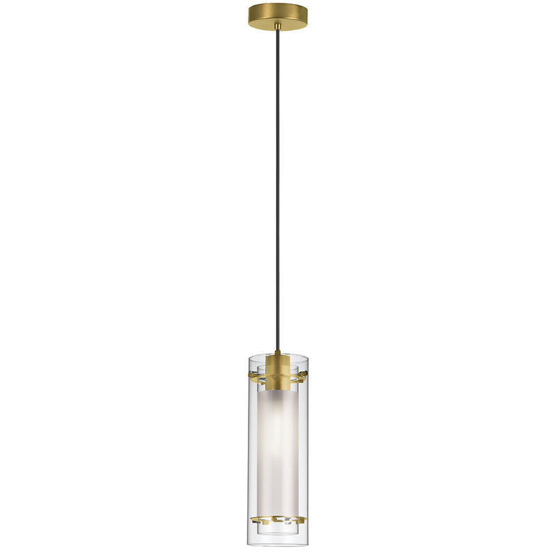 Pasha 1 Light Incandescent Clear Frosted Glass Pendant