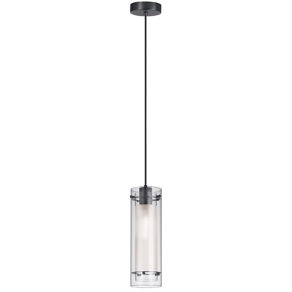 Pasha 1 Light Incandescent Clear Frosted Glass Pendant
