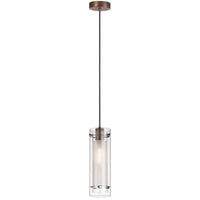 Pasha Single Clear Frosted Glass Pendant