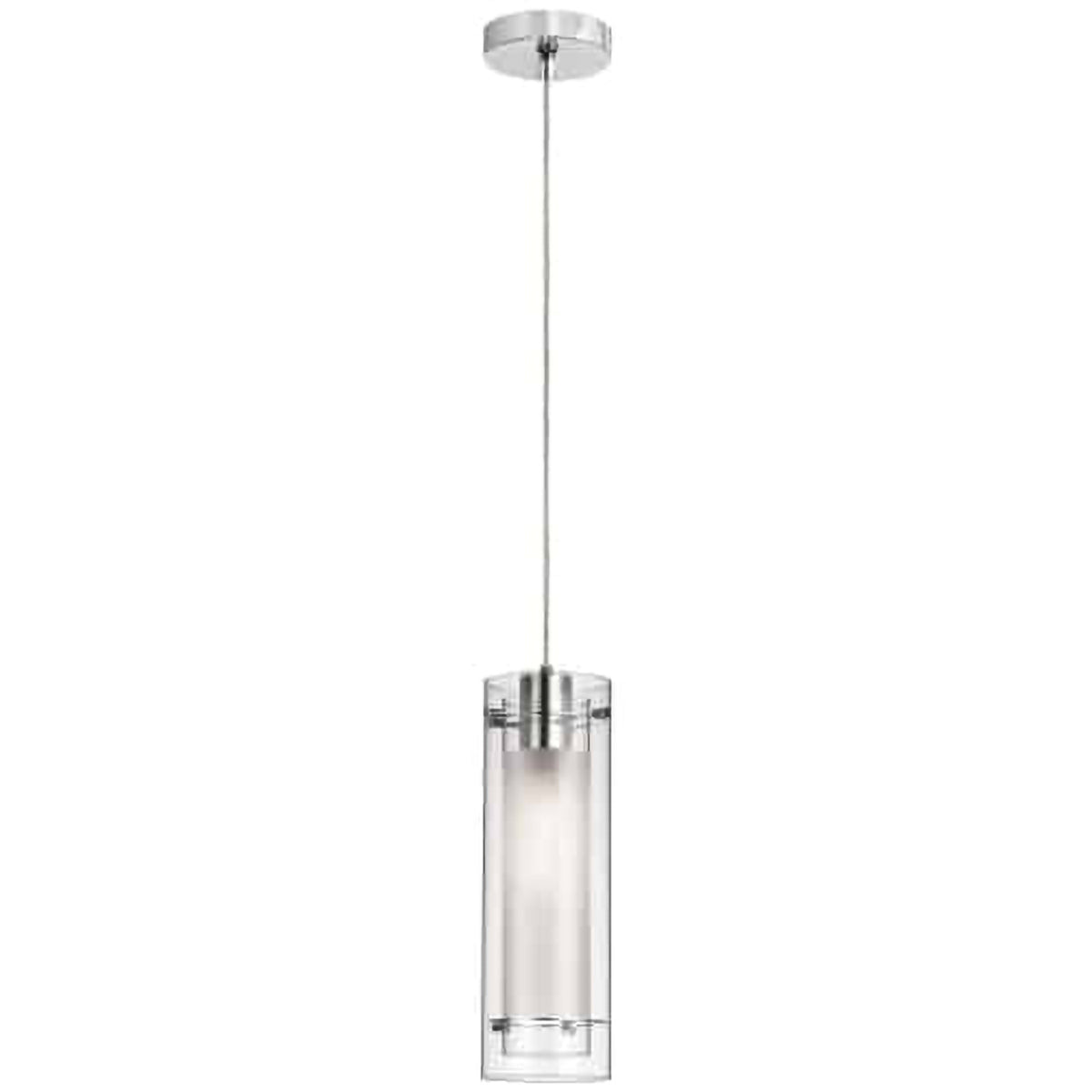 Pasha Single Clear Frosted Glass Pendant