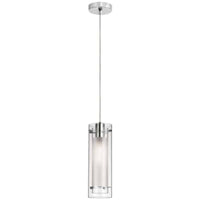 Pasha Single Clear Frosted Glass Pendant