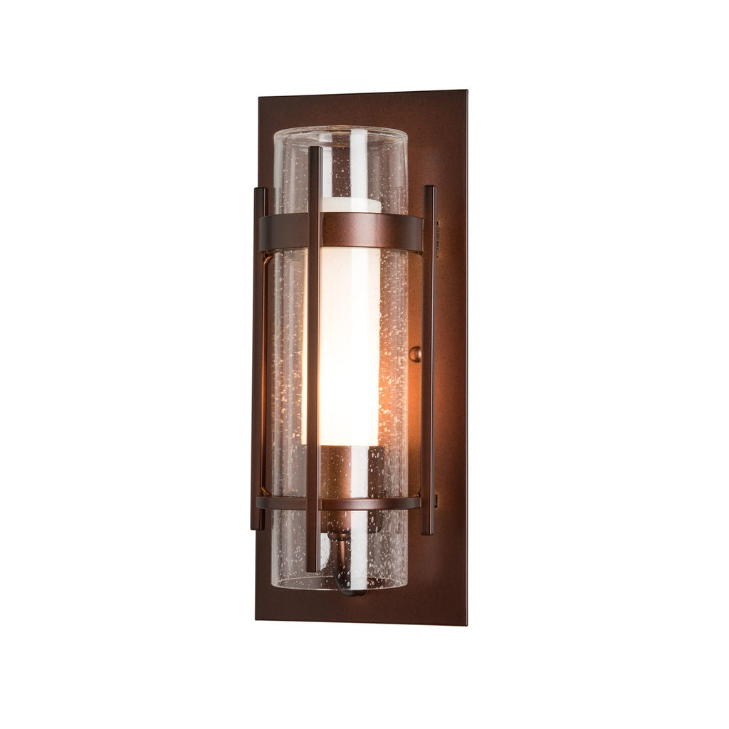 Banded Seeded Glass Small Outdoor Sconce