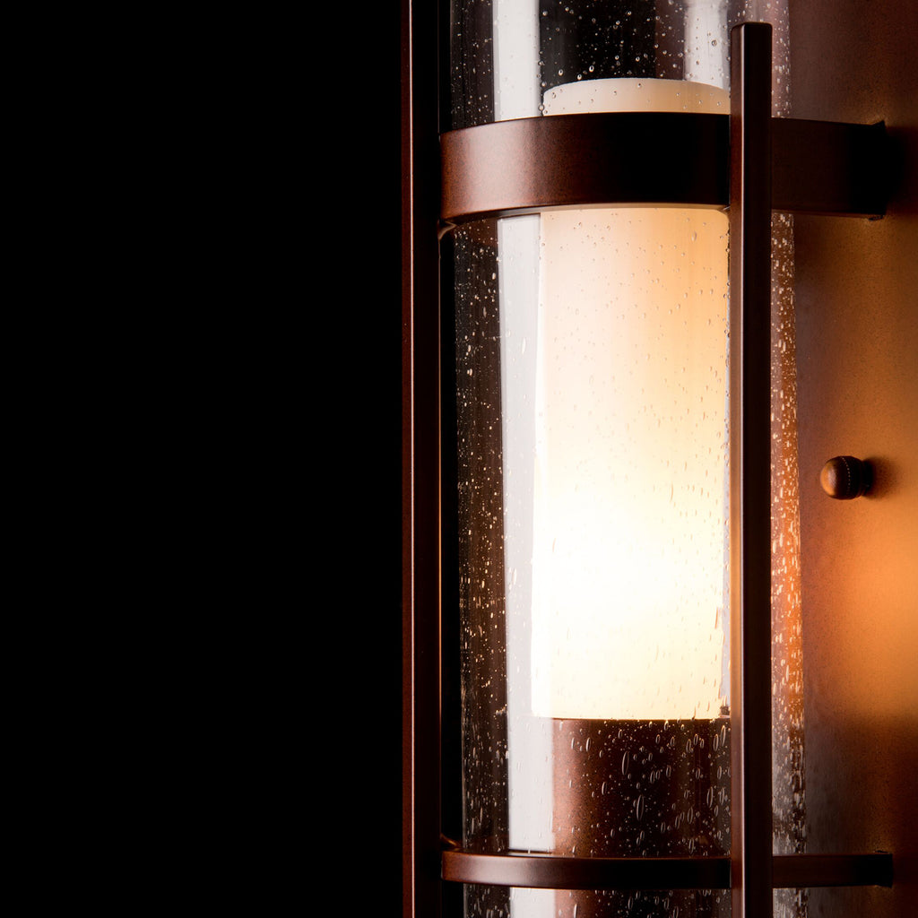 Banded Seeded Glass Small Outdoor Sconce