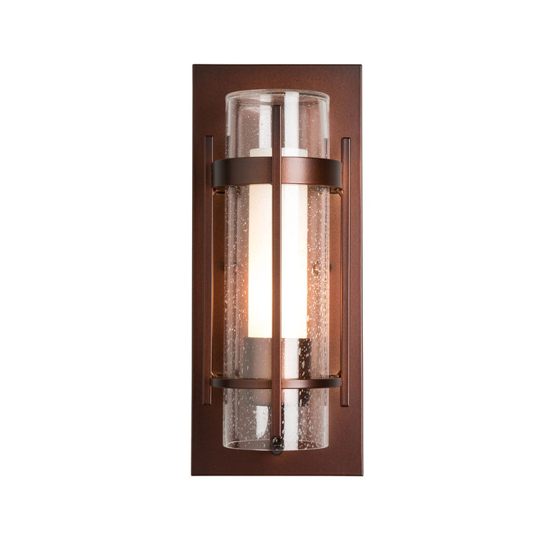 Banded Seeded Glass Small Outdoor Sconce