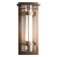 Banded Seeded Glass XL Outdoor Sconce with Top Plate
