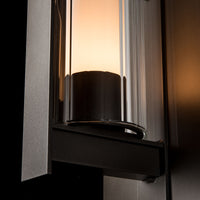 Vertical Bar Fluted Glass Large Outdoor Sconce
