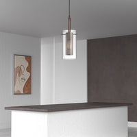 Percy 1 Light Metal and Glass Pendant