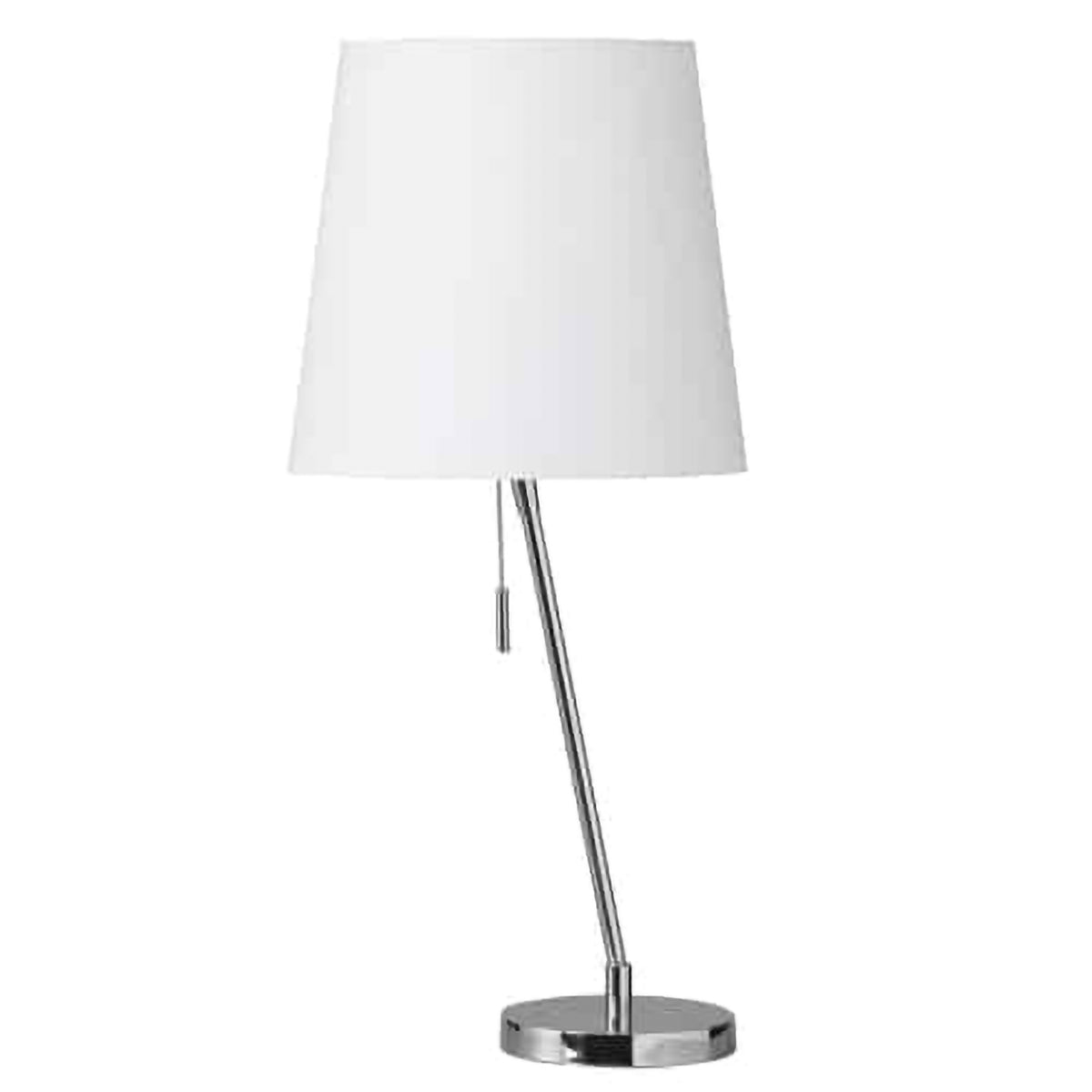 Contemporary Canting Table Lamp with Linen Shade – Arevco Lighting