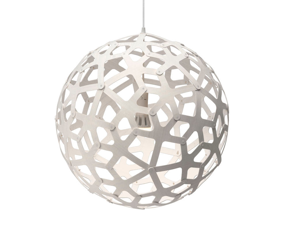 David Trubridge Coral Pendant Light Color Natural and Red Natural Size 24 COR 0600 BMB RED KIT SET