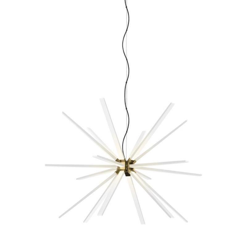 Photon LED large starburst pendant in aged brass from tech lighting