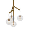 sedona single chandelier in aged brass with clear glass globes from tech lighting