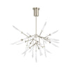 spur chandelier, satin nickel, frosted glass spurs, tech lighting