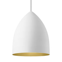 signal grande pendant in white with gold interior by tech lighting