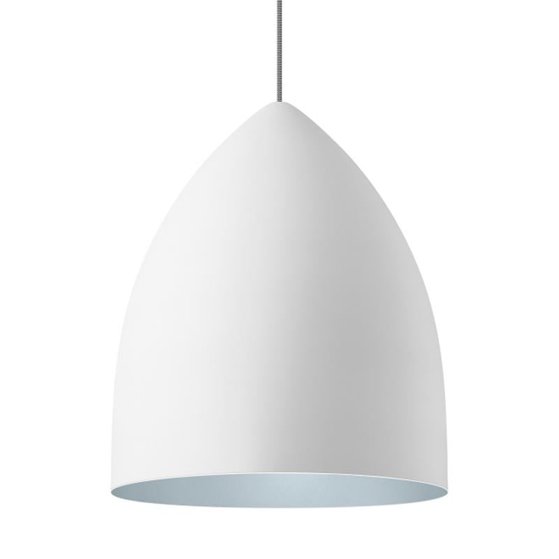 signal grande pendant in white with blue interior by tech lighting