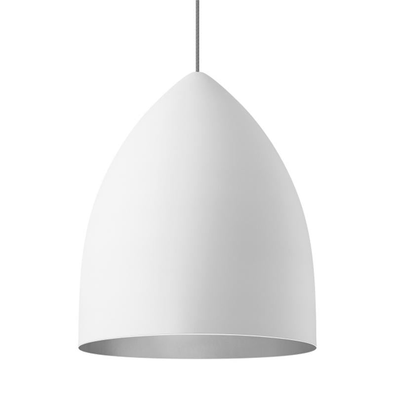 signal grande pendant in white with platinum interior by tech lighting