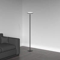 Modern 30W Torchier Satin Black Finish Floor Lamp