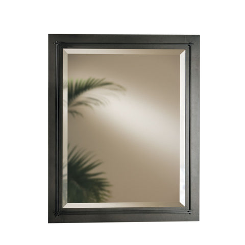 Beveled Oval Mirror with Leaf