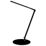 z-bar solo LED desk lamp, round base, metallic black, warm or cool light, Koncept Lighting