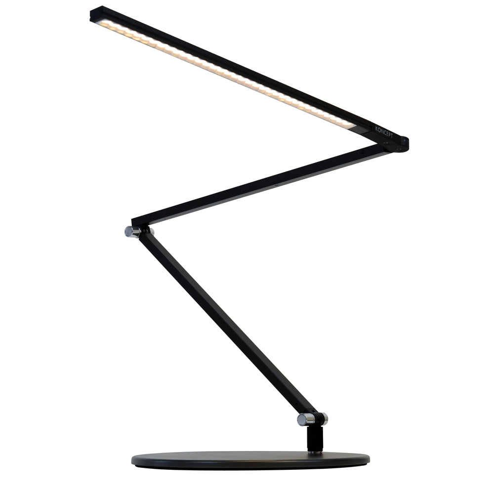 z-bar slim led desk lamp, metallic black, warm or cool, Koncept Lighting