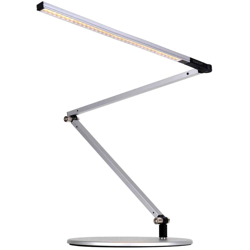 z-bar Slim LED desk lamp, silver, warm or cool, Koncept Lighting