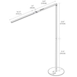 Z-bar LED floor lamp, technical drawing, measurements, Koncept