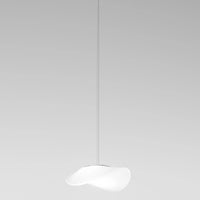 Balance Suspension White Glossy Glass Frame With Nickel Pendant Finish