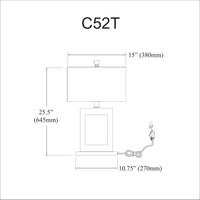 1LT Table Lamp Rect Crystal