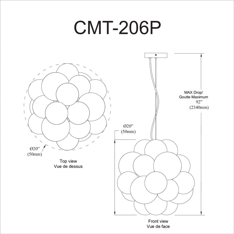 Contemporary 6LT Halogen Pendant