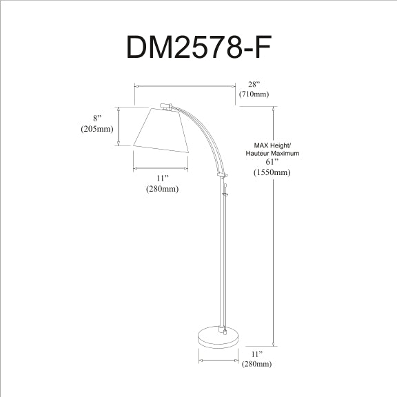 Felix 1 Light Incan Adjustable Floor Lamp