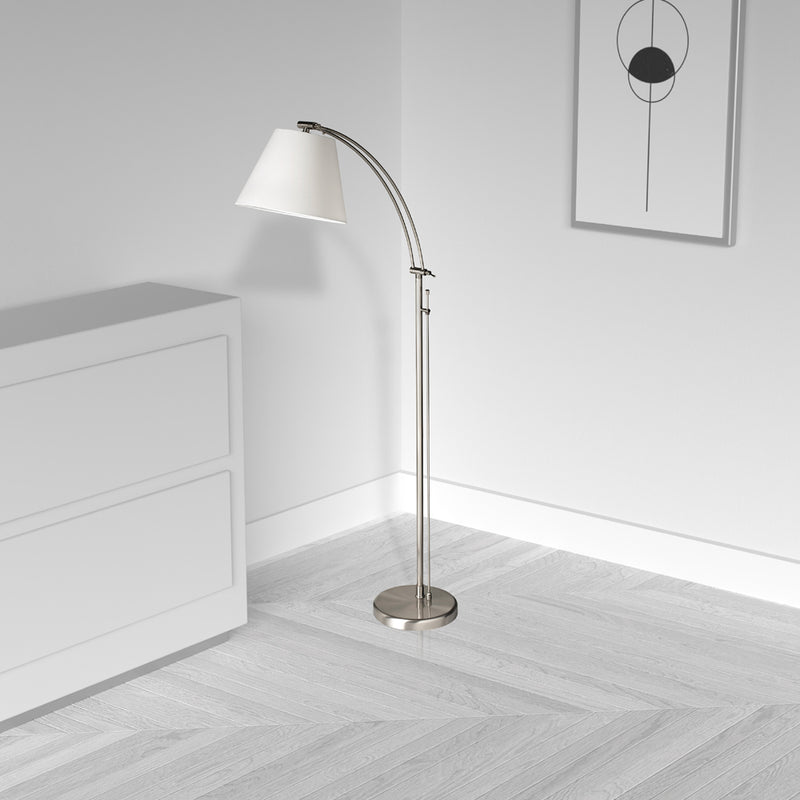 Adjustable Floor Lamp Flax Shd