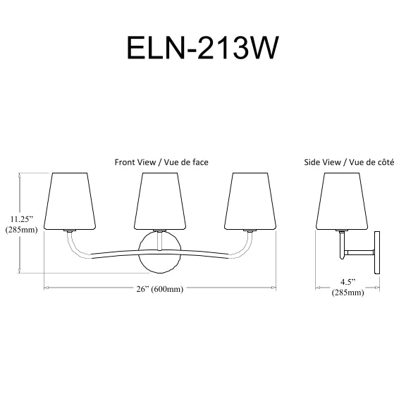 Eleano 3 Incandescent Wall Mounted Light