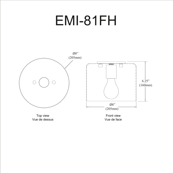 Emilia 1 Light Incand Flush Mount