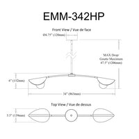 Emma 2 Light Halogen Horiz Pendant