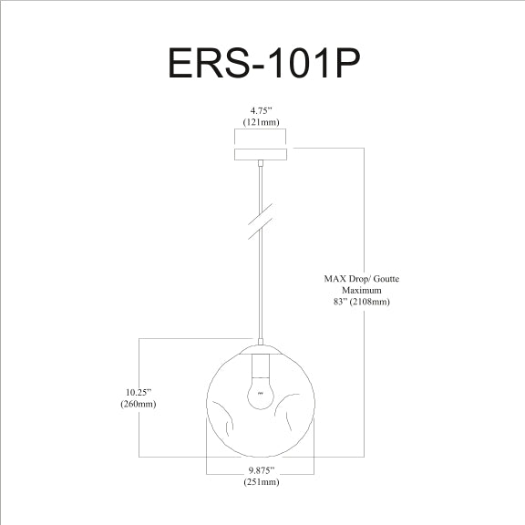 Eris 1 Incandescent LED Pendant Light