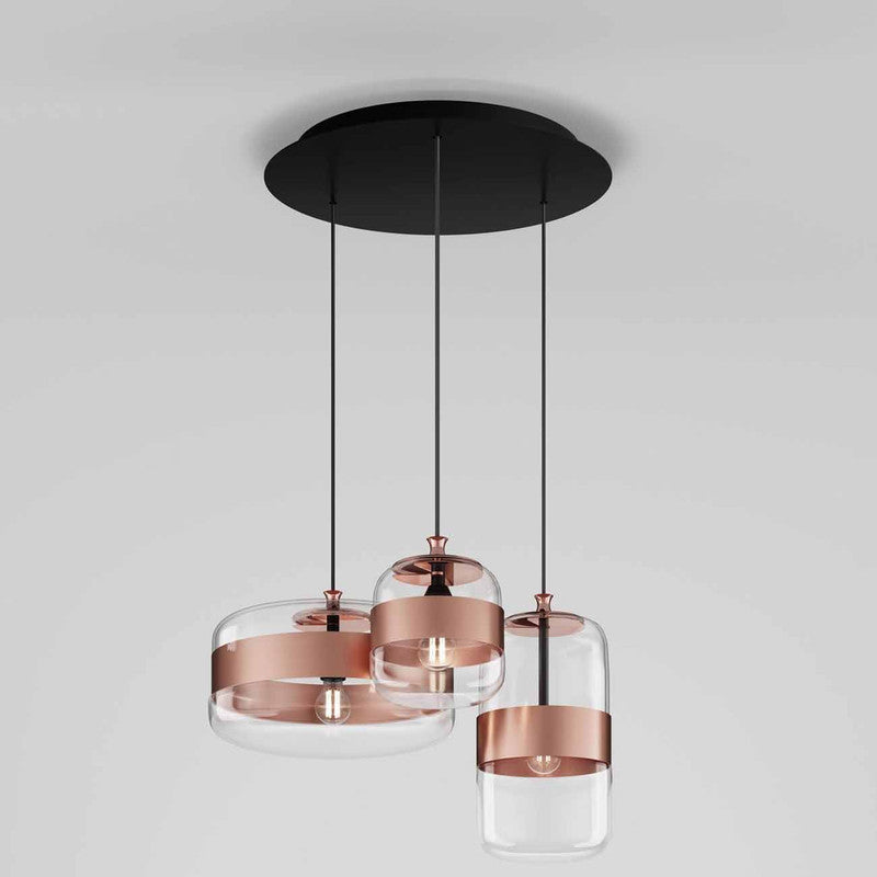 Futura Glossy Copper - Matt Black Frame Finish Suspension Light