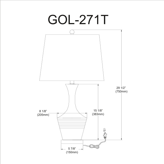 Goliath 1 Light 17 inchIncandescent Table Lamp