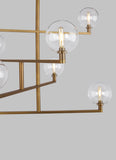 Aged brass finish on Gambit Chandelier from Tech Lighting