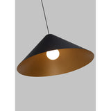 interior view of Konos black and satin gold pendant from tech lighting