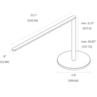 lady 7 led desk lamp, dimensions, technical drawing, koncept, specification
