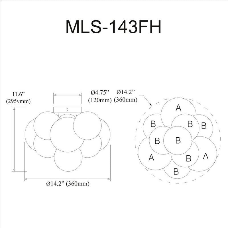 Miles 3 Light Flush Mount