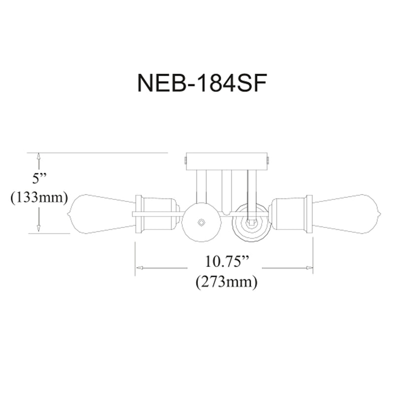 Nebraska 4 Light Incandescent Semi-Flush Mount