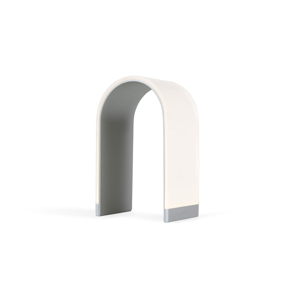 me. N, arch shaped LED table lamp, silver, Koncept 