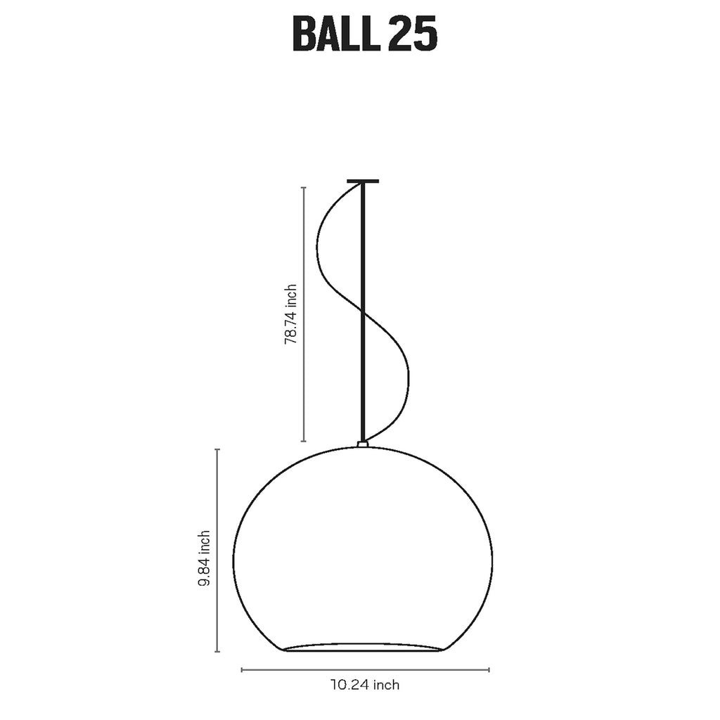 Ball 25 White Pendant Lights