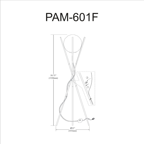 Pamela 1 Light Incand Floor Lamp