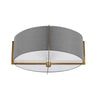 Preston 3 Light Incandescent Aged Brass Semi-Flush Mount