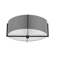 Preston 3 Light Incandescent Matte Black Semi-Flush Mount